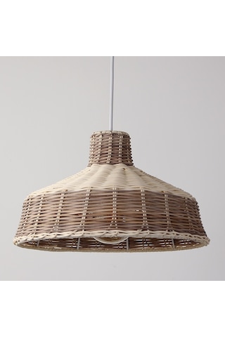 Bambu & Rattan Salon Yatak Odası, Mutfak Konik Dekoratif Sarkıt Avize, Aydınlatma 2li Set 35x35cm-9087424041810