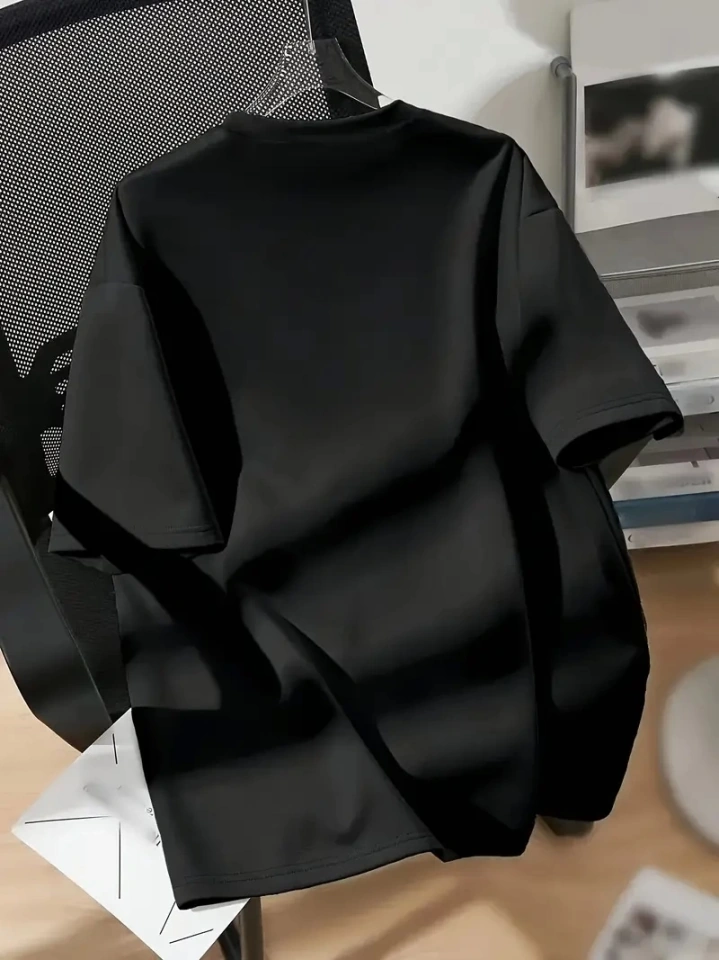 Buğrahayalin New York Baskılı Oversize Bisiklet Yaka T-shirt - Siyah Siyah