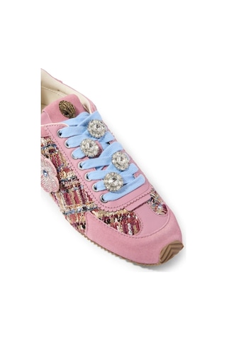 Kurt Geiger Islington Deri - Kumaş Lüks Tasarım Kadın Sneaker Pembe