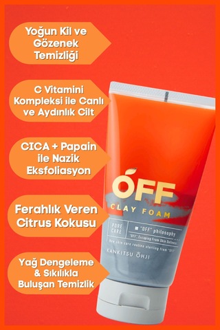 Cosmetex Roland Kankitsu Ohji Off Arındırıcı Kil Özlü Yüz Temizleme Köpüğü