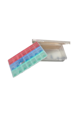 İkisi Birarada 21+1 Bölmeli Yazısız Saklama Kutusu 21cmx12cm