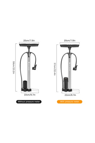 Suofeng Hızlı Ve Güvenli Bisiklet Pompası, Schrader & Presta Vana Uyumlu, 160 Psı, Paslanmaz Çelik, Siyah