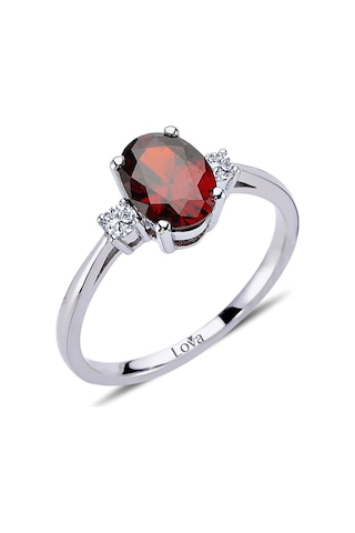 Lova Pırlantalı Oval Garnet Yüzük - 1020227