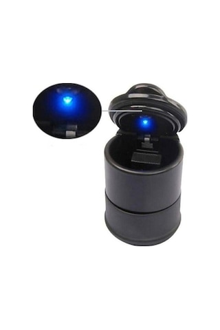 Nissan Qashqai Uyumlu Mavi Işıklı Kapaklı Siyah Küllük-kumbara