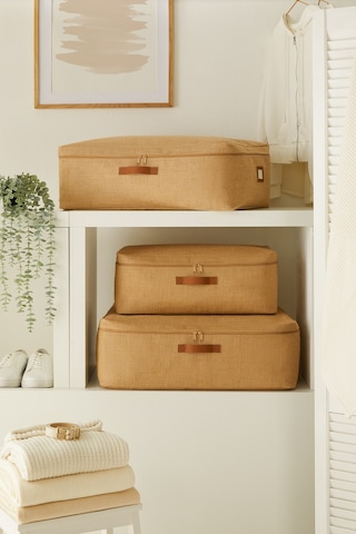 Ocean Home Textile 3'lü Jüt Baza Altı Hurç Set 1 Adet 52 x 28 x 21 / 2 Adet 62 x 46 x 22 cm