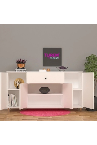 Wooden Konsol Mdf Beyaz