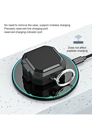 Caseonn Samsung Uyumlu Galaxy Buds Live - Buds Pro Kılıf Güvenlik Kilitli Military Tank Haki