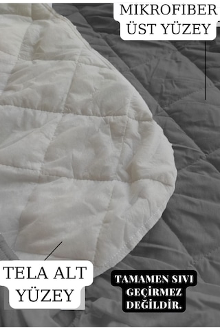 Ely Parker Sessiz Alez yatak Koruyucu kapitoneli Mikro fitted tek çift Kişilik bebek Alezi ELYPRKR00580 Siyah