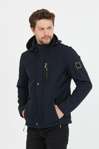 Mero Life Içi Kürklü Kapüşonlu Su Ve Rüzgar Geçirmez Softshell Erkek Mont Lacivert