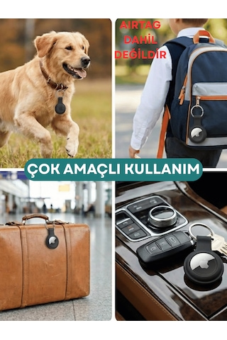 Gözcü Mobil Airtag Uyumlu Anahtarlıklı Koruyucu Silikon Dayanıklı Koruyucu Airtag Kabı Akıllı Takip Cihaz Kılıfı Siyah