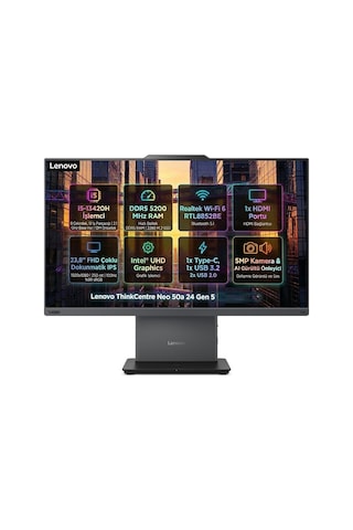 Lenovo Thinkcentre Neo 50a G5 Intel Core İ5-13420h 16gb 512gb Ssd 23.8" Fhd Dokunmatik Freedos All In One 12sca0cmtr 12sca0cmtr