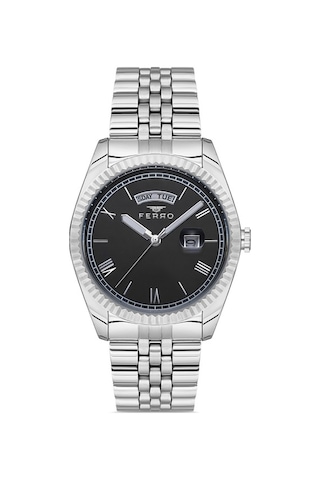 Ferro F11130a-a2 Quartz Çelik Gri Siyah Kadran 41 Mm Erkek Kol Saati