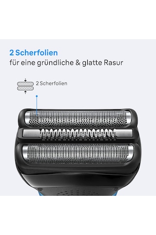 Braun Series 3 Erkek Elektrikli Tıraş Makinesi - 3 Esnek Bıçaklı Tıraş Makinesi, 30 Dakika Pil Ömrü, Erkekler İçin Kuru Tıraş Makinesi - 300'ler, Gri
