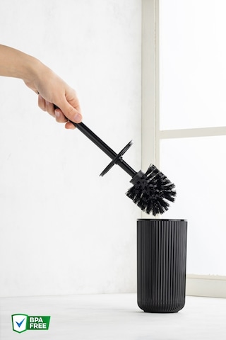 Nandy Home Kıl Fırçalı Hijyenik Tuvalet, Banyo Fırçası Siyah