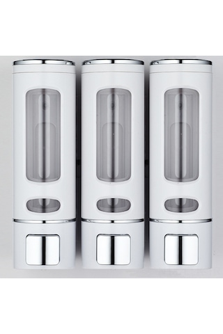 Xindoker Duvar Tipi 3 Başlı Sabun Dispenseri - 400 Ml, Tiyap Beyaz, Otel/ev Kullanıma Uygun, Kolay Kullanım, Dayanıklı Malzeme Beyaz