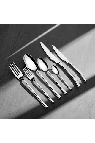 Nehir Elegance Sade 12 Kişilik 84 Parça Kutulu Çatal Kaşık Bıçak Takımı