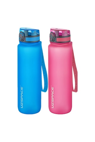 Uzspace 2'li Tritan Matara Seti 1000 ml Büyük Boy 14 Farklı Renk Seçeneği FiftyFifty