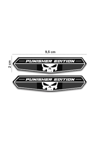 3D Gümüş Motosiklet Çıkartma Etiket Sticker Punisher Edition