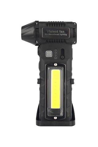 Şarjlı Işıklı Araç Kurutucu Mangal Üfleme Yaprak Temizleme Mini Turbo Jet Fanı F020 Siyah