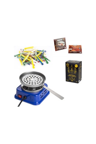 Kefo Mini Kare Elektrikli Ocak+Kefo Gold Kömür+Sipsi+Folyo (405439758)