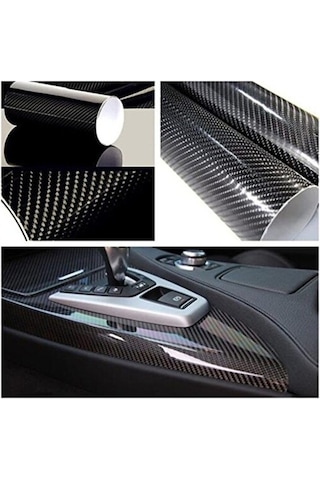 152cmx20cm 5d Siyah Ultra Parlak Hava Kanallı Karbon Folyo