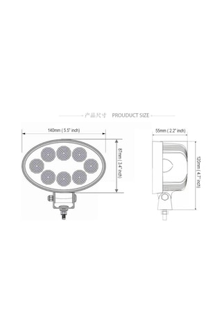 Traktör Oval Led Kabin Lamba 8 Ledli