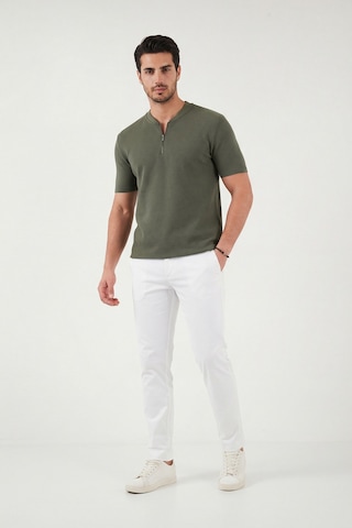 Buratti Pamuklu Regular Fit Yarım Fermuarlı Erkek T Shirt 5902653 Haki
