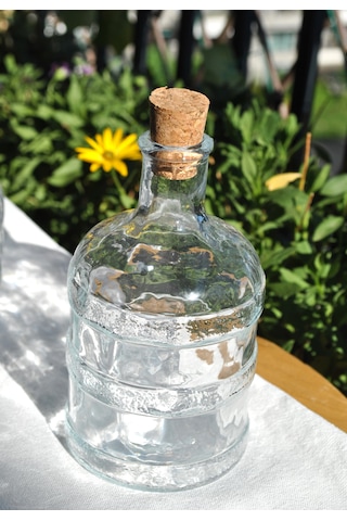 1 Adet Cam Su Şişesi 0,50 Ml Damacana Mantar Kapaklı 500 Ml Yağda