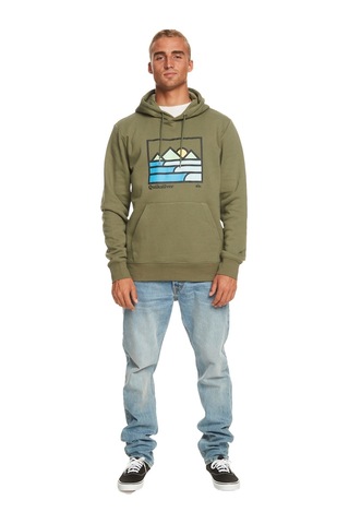 Quiksilver Landscape Lines Erkek Sweatshirt Yeşil S