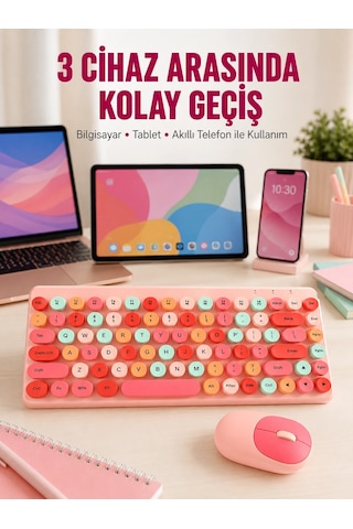 Mey İthalat Bluetooth Klavye Ve Mouse Kombinasyonu Usb Alıcılı, Kompakt, Uzun Ömürlü Yeni Nesil Diğer