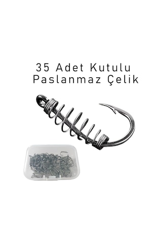 Valkyrie 35 Adet Yaylı Balık Kancası Seti Paslanmaz Çelik Hazneli Yem Tutucu Olta İğnesi 5- 11 Genel