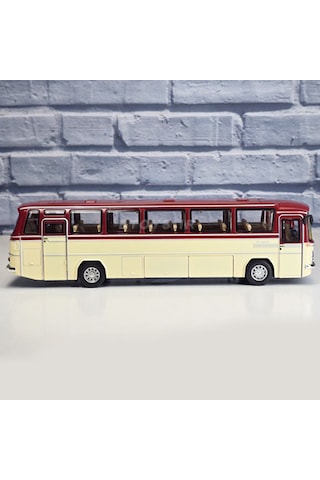 1:43 Ölçek Mercedes Benz O302 Otobüs Kırmızı/bej