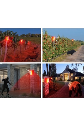 Besthome1 Güneş Enerjili Hareket Sensörlü Kırmızı Led Alarm Lambası 129db Ip65 Su Geçirmez 3 Çalışma Modu Güvenlik Lambası Ev