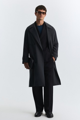 Antioch Uzun Relaxed Fit Trençkot Antrasit