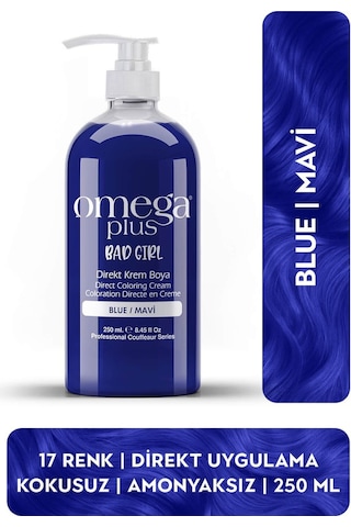 Omega Plus Bad Girl Mavi Amonyaksız Renkli Saç Boyası 250ml