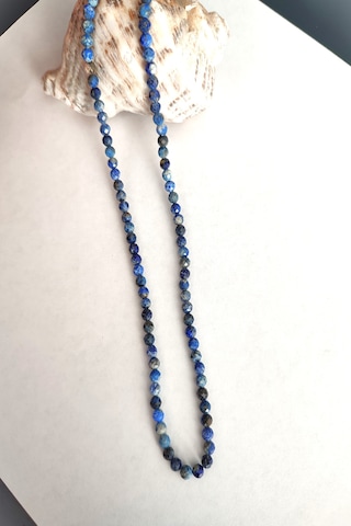 Sertifikalı 4 Mm Lapis Lazuli Doğaltaş Kolye 262 Lacivert