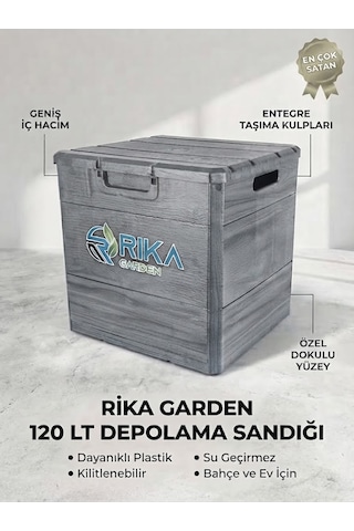 Rika Garden Ahşap Görünümlü Bahçe Depolama Sandığı Gri