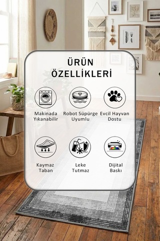 Gri Yıkanabilir Yolluk