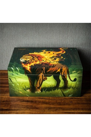 Lubinski Special Edt. Fire Lion Puro Kutusu Humidor 80's Kahve Lb-014