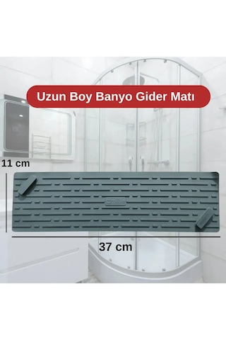 Tineke Gri Renk Uzun Model Kötü Koku Önleyici Silikon Mat Banyo Mutfak Lavabo Balkon Gider Tıpası Kapağı