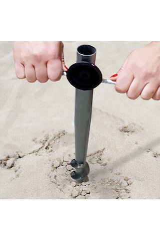 Bilgehanelektronik 40 Cm Plaj Şemsiyesi Kazığı Metal Plaj Şemsiye Kazığı Burgulu Kaz
