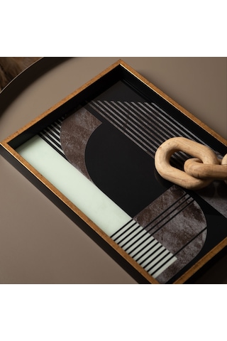 Mudo Home Terra Dekoratif Tepsi 25x40 Cm Kahverengi