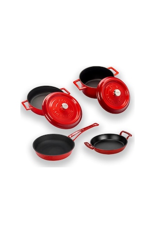 Lava Döküm 4x Trendy Serisi 7 Parça Tencere & Tava Seti 001