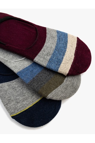 Koton 3'lü Babet Çorap Seti Çok Renkli Renk Bloklu Pamuk Karışımlı Multıcolor 4sam80248aa Mavi