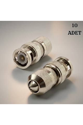 10 Adet Bnc Konnektör Vidalı Metal Garantili 1. Sınıf Cctv Kamera Ucu