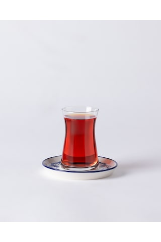 Madame Coco Grand Nuit 6'lı Çay Tabağı Seti - Mavi/beyaz 8684427297995 Çok Renkli