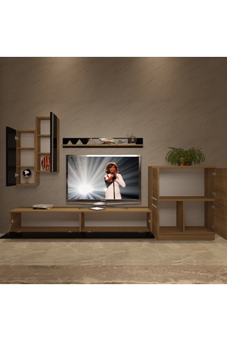 Decoraktiv Eko 6b Mdf Std Tv Ünitesi Tv Sehpası Pera - Siyah