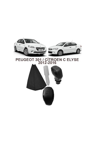 Vites Topuzu (Spor Tıp-Siyah) + Vites Kol Körük 301-C Elysee 12-