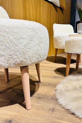 Puffy Çay Seti Berjer Ve Puf Takımı Salon, Ofis, Balkon - 2'li Takım
