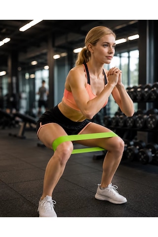 Pilates Ve Fitness Direnç Bandı Egzersiz İçin Esnek Güçlendirme Lastiği Yeşil